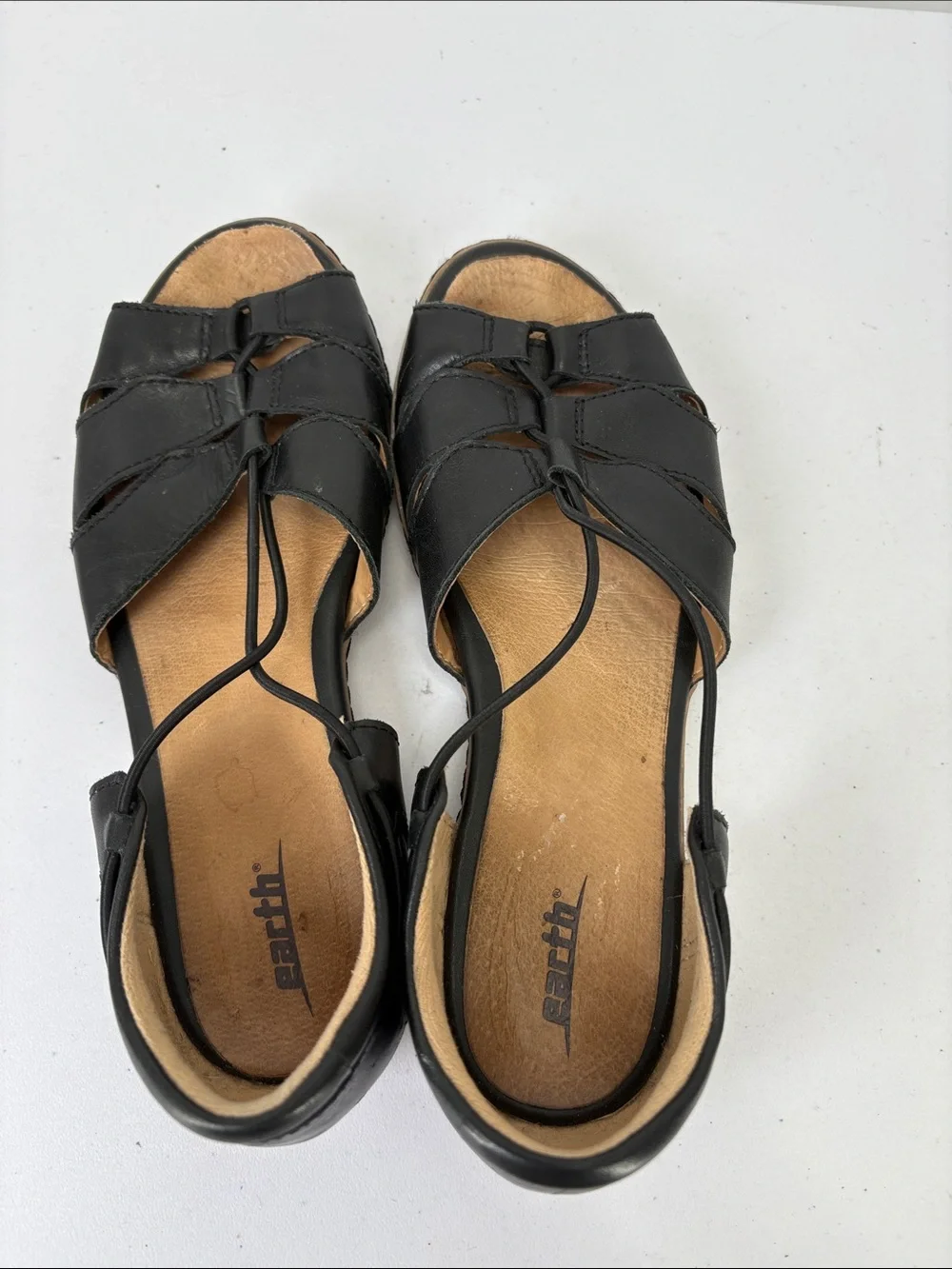 🐳 Earth Aloha Leather Open-Toe Strappy Sandals